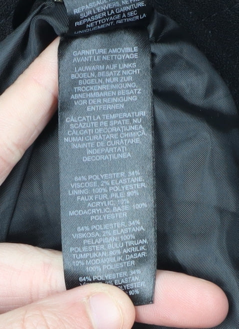 Jasper Conran Women's Black Coat Size 12 Slim Zip Mid-Length