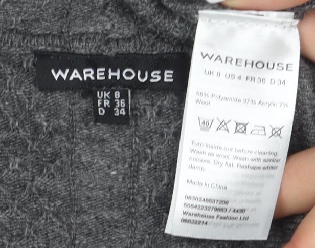 Warehouse Women's Grey Wool Jumper Dress Size 8
