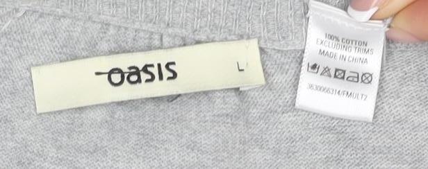 Oasis Women's Grey Long Sleeve Scoop Neck Cardigan