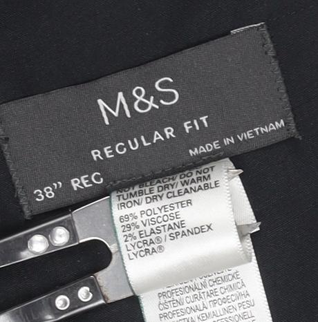 Marks & Spencer Men's Black Dress Trousers Regular Fit 38