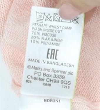Marks & Spencer Women's Pink Blouse - Size 16