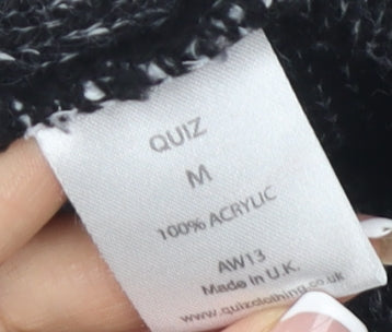 Quiz Women's Black & White Heart Pullover Jumper M