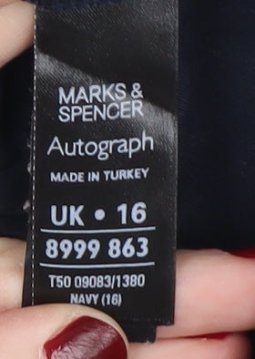 Marks & Spencer Women's Grey Navy T-Shirt Dress Size 16