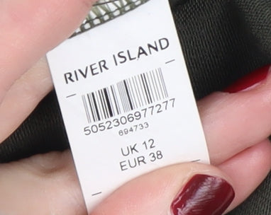 River Island Women's Green Mock Neck Jumper