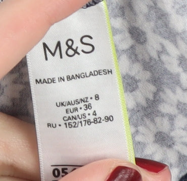 Marks & Spencer Women's Black Floral Long Sleeve Top