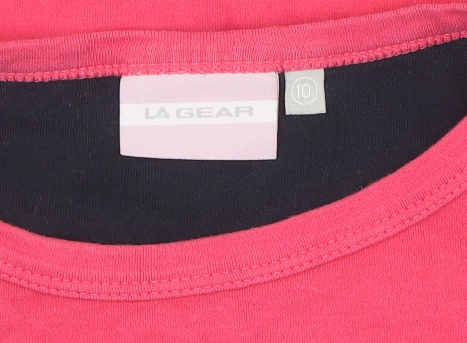 LA Gear Women's Pink Cotton T-Shirt, Size 10, Casual