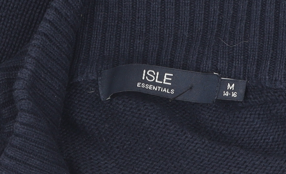 Isle Essentials Boys Blue M Full Zip High Neck Jumper