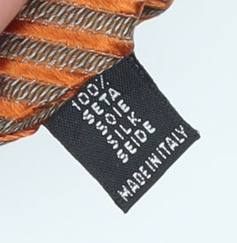 ICEBERG Men's Orange Striped Silk Tie