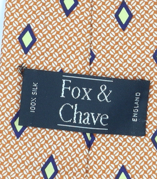 Fox & Chave Men's Bronze Silk Geometric Tie One Size