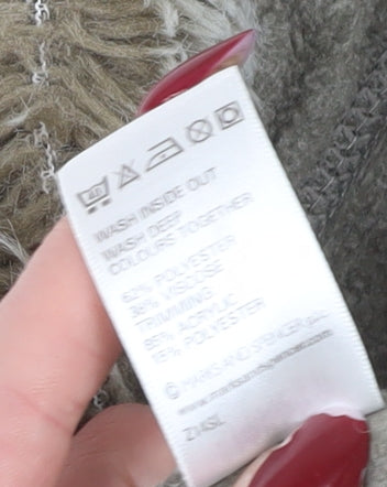 Marks & Spencer Green Fleece Hooded Jacket, Size 12