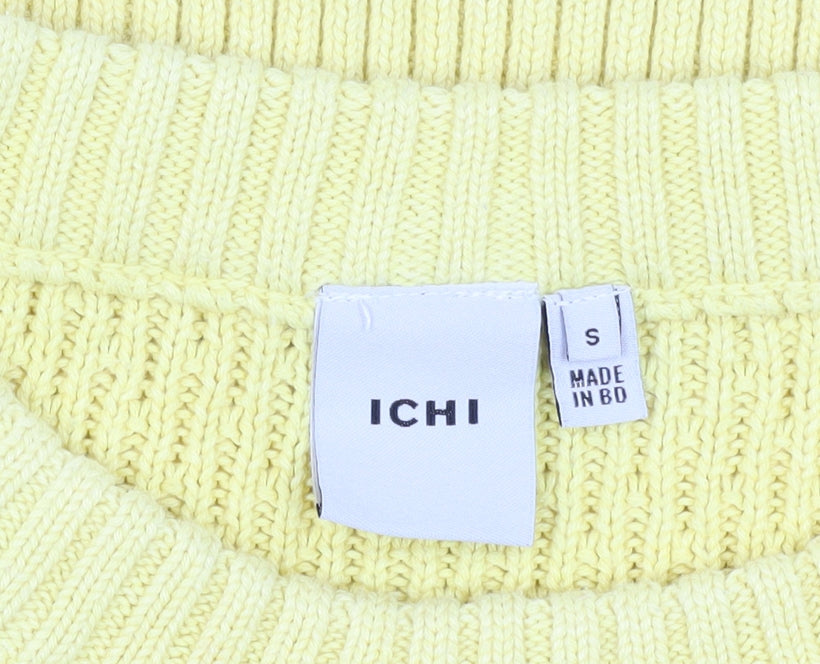 ICHI Women's Yellow Pullover Jumper, Size S