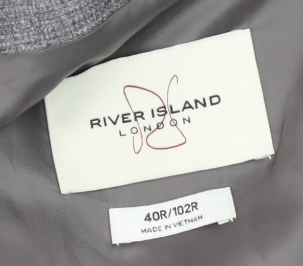 River Island Men's Grey Blazer 40 Regular