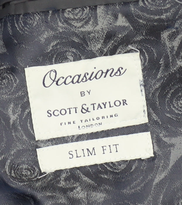 Scott & Taylor Men's Grey Slim Blazer 38R