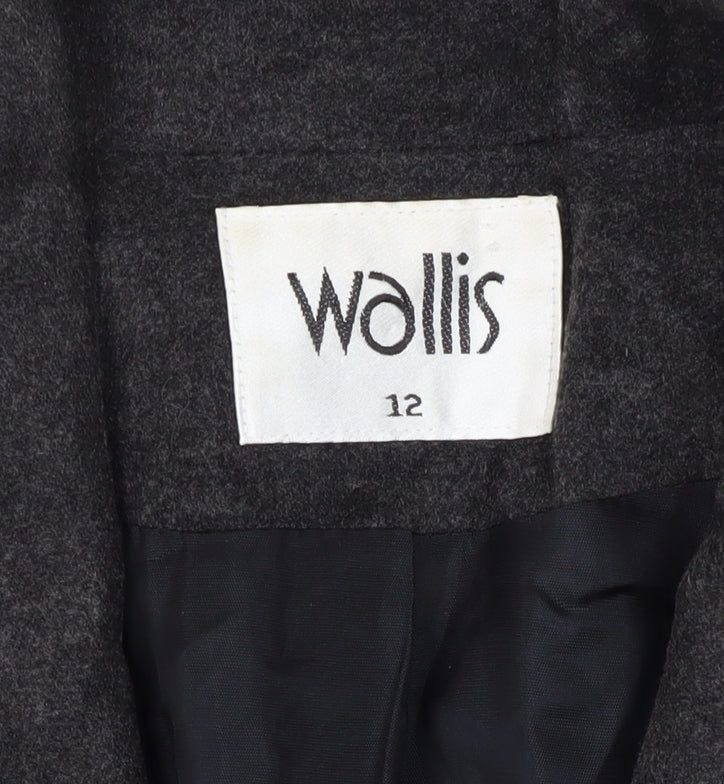 Wallis Women's Black Long Coat Size 12 Business Formal
