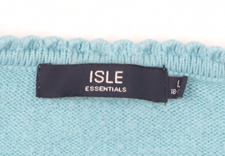 Isle Essentials Men's Blue Pullover Jumper L