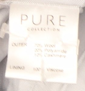 Pure Collection Women's Blue Long Wool Coat Size 10