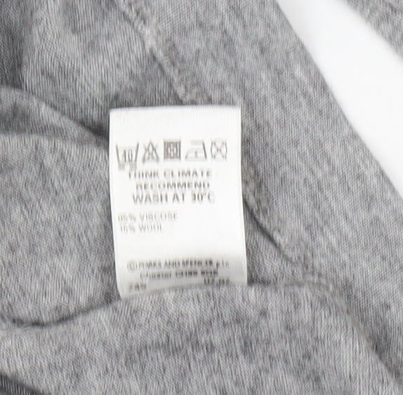 Marks & Spencer Grey Long Sleeve Jersey Top, UK 10