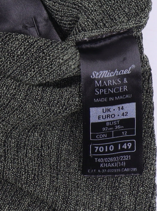 Marks & Spencer Women's Green V-Neck Pullover Jumper