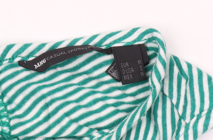 MNG Women Green Striped Tank Top Size 12