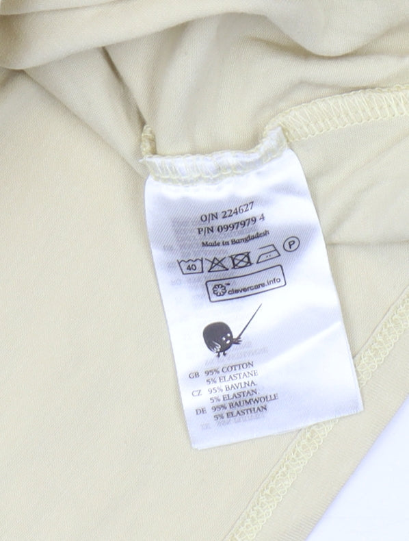 Monki Women's Beige Cropped T-Shirt Size 12