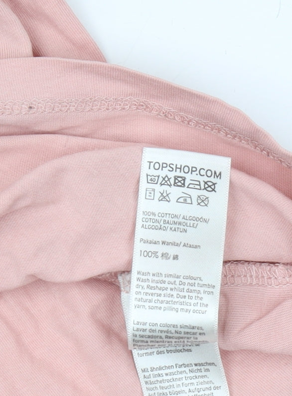 Topshop Women's Pink T-Shirt, Size 6, City Style