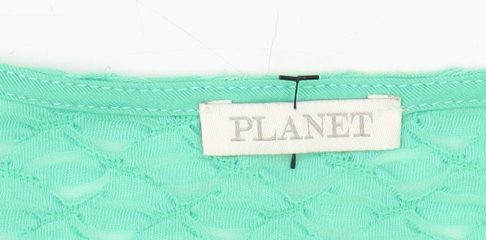 Planet Women's Green Scoop Neck Slim Fit Top Size S