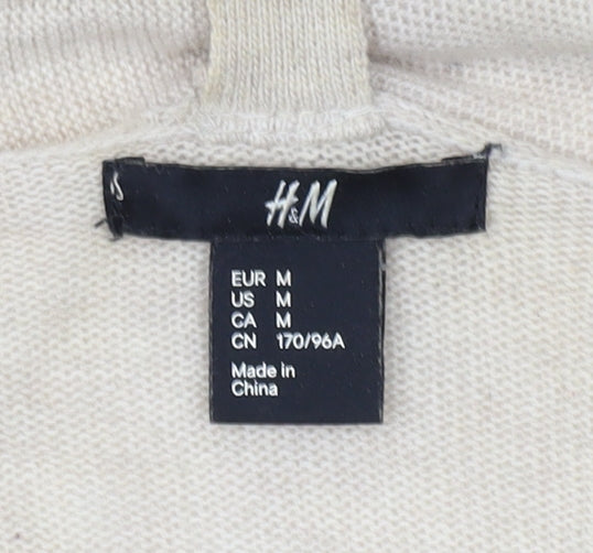 H&M Women's Beige Cardigan Size 12 Long Sleeve