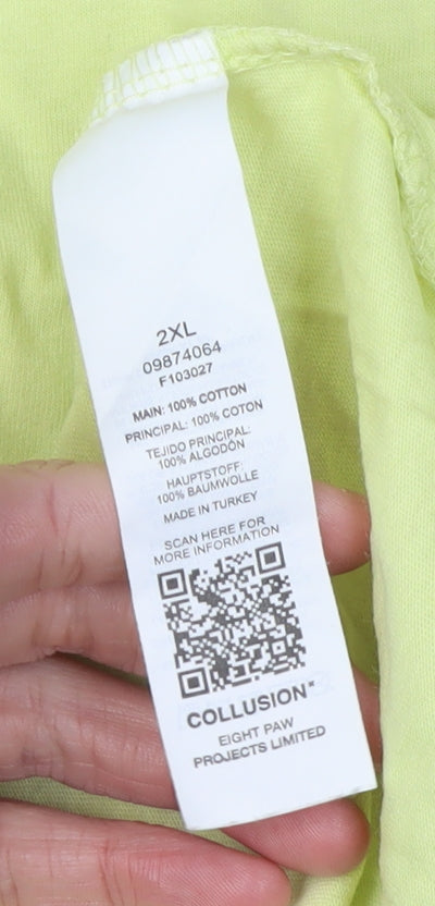 Collusion Men's Yellow 2XL Crew Neck T-Shirt
