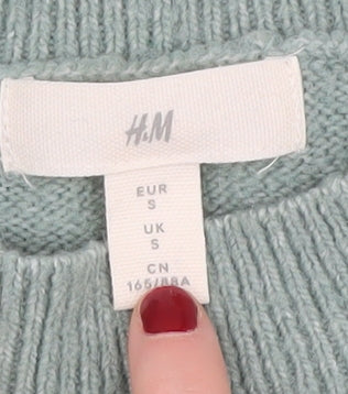 H&M Women's Green Knit Pullover Jumper, Size S