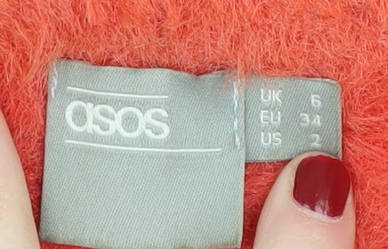 ASOS Women’s Orange Crew Neck Jumper Size 6