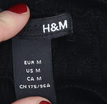 H&M Black Viscose Dress, Medium, Women's, Knit