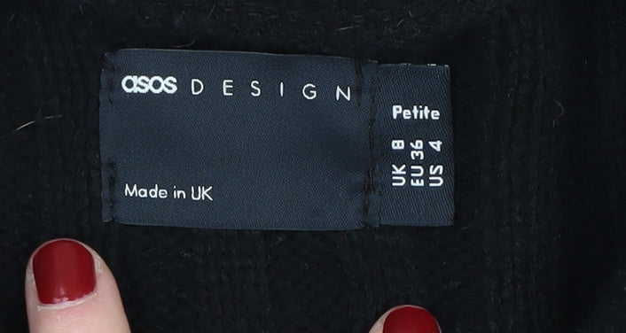 ASOS Women’s Black Knit Petite Jumper Size 8