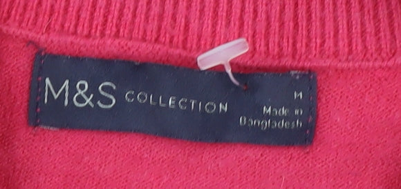 Marks & Spencer Women's Red V-Neck Jumper, Medium
