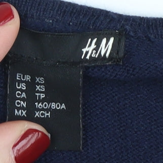 H&M Women's Blue Cardigan XS Long Sleeve