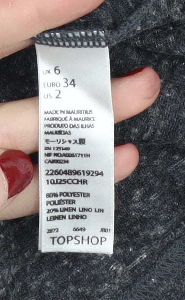 Topshop Women’s Grey Short Shift Dress - Size 6