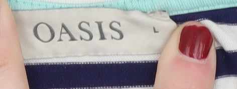 Oasis Women's L Multicoloured Striped T-Shirt