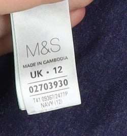 Marks & Spencer Women's Blue Studded T-Shirt Size 12