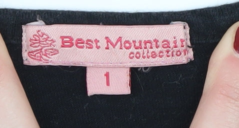 Best Mountain Women's Black Cotton Long Sleeve T-Shirt
