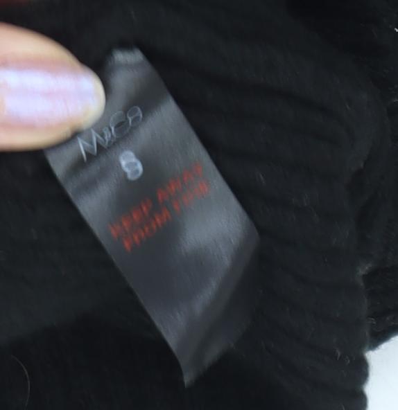 M&Co Women's Black Mock Neck Pullover Jumper, S