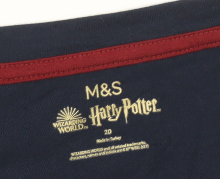 Marks & Spencer Women's Blue Harry Potter T-Shirt Size 20