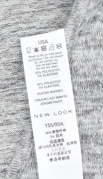 New Look Women's Grey V-Neck Pullover Jumper Size S
