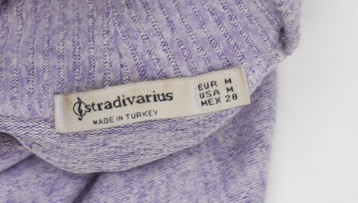 Stradivarius Women's Purple Mock Neck Pullover Jumper