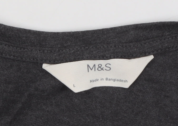 Marks & Spencer Women's L Black Long Sleeve T-Shirt