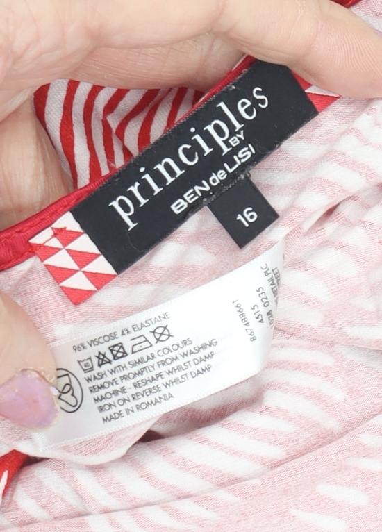 Principles Women's Red Boat Neck Top Size 16