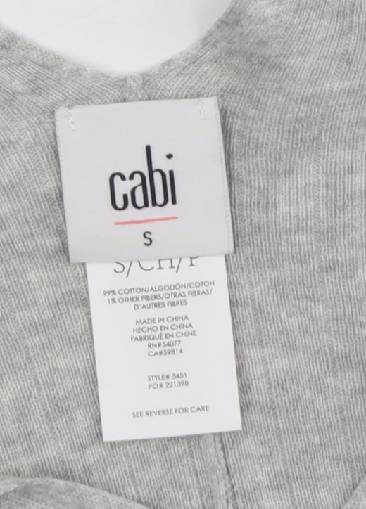 Cabi Women Grey V-Neck Relaxed T-Shirt, S, Casual Style