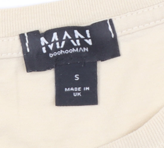 boohooMAN Beige Nautical Men's T-Shirt, Size S