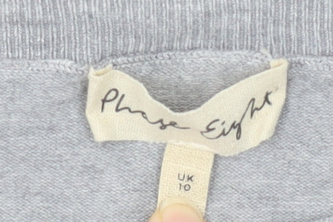 Phase Eight Women's Grey Pullover Jumper, Size 10, Studded