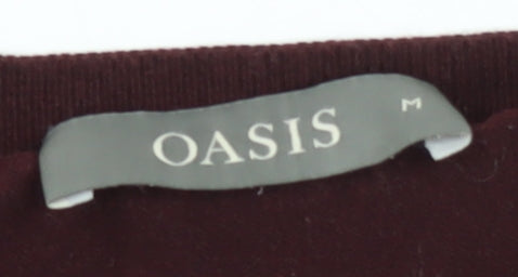 Oasis Women's Red Medium Boat Neck Pullover Jumper