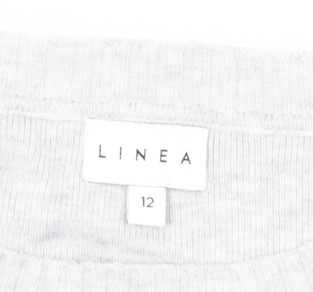 Linea Women's Grey Pullover Jumper Crew Neck Size 12