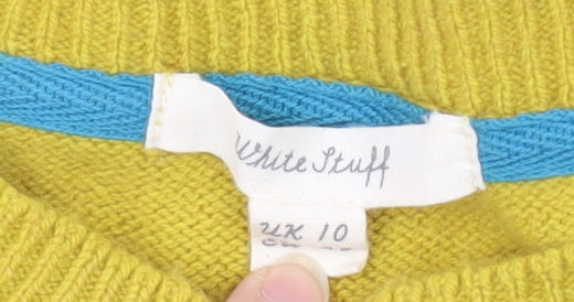 White Stuff Women's Yellow Pullover Jumper, Size 10
